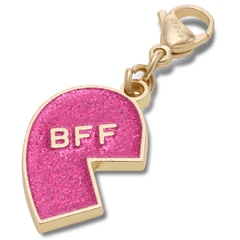 Pink Glitter BFF Charm Left Jibbitz Shoe Charm - Crocs