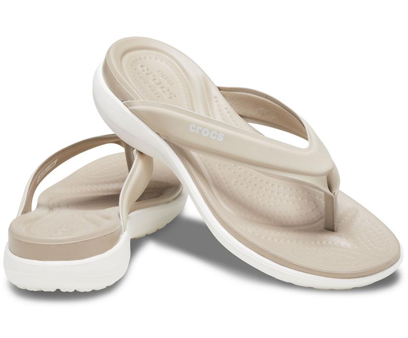 Women Capri V Sporty Flip Cobblestone | Crocs Sandals