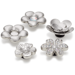 Monochrome Slvr Flwrs 5 Pack Jibbitz™ charms - Crocs