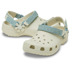 Kids’ Classic Denim Flower Adjustable Backstrap Clog - Crocs
