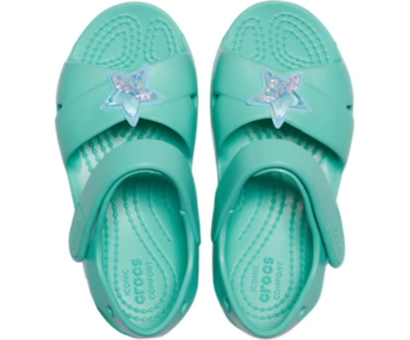 Girls Kids' Classic Cross-Strap Charm Sandal Pistachio | Crocs Sandals