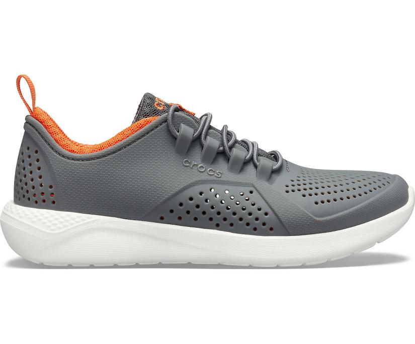 Girls/Boys Kids’ LiteRide™ Pacer Charcoal / White | Crocs Sneakers