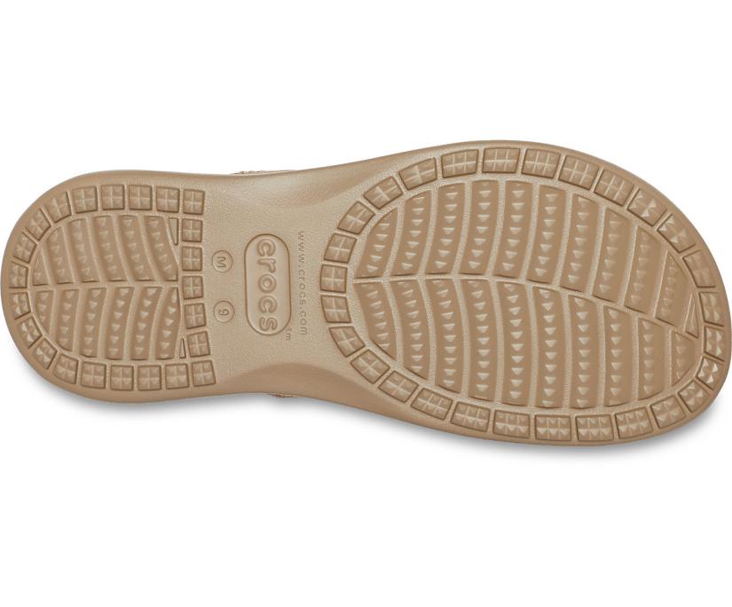 Men Santa Cruz Canvas Flip Khaki / Walnut | Crocs Sandals