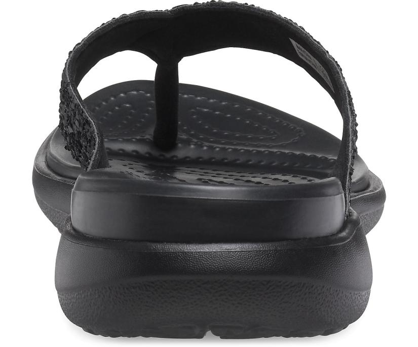 Women Capri V Glitter Flip Black | Crocs Sandals