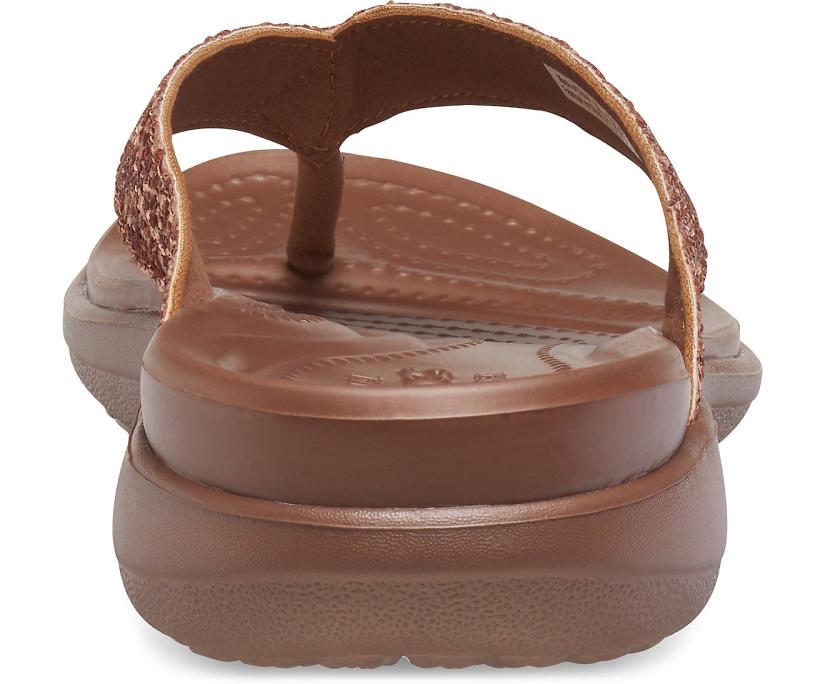 Women Capri V Glitter Flip Bronze | Crocs Sandals