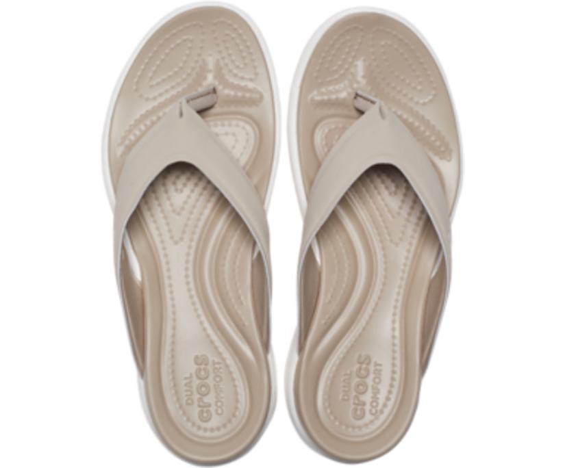 Women Capri V Sporty Flip Cobblestone | Crocs Sandals