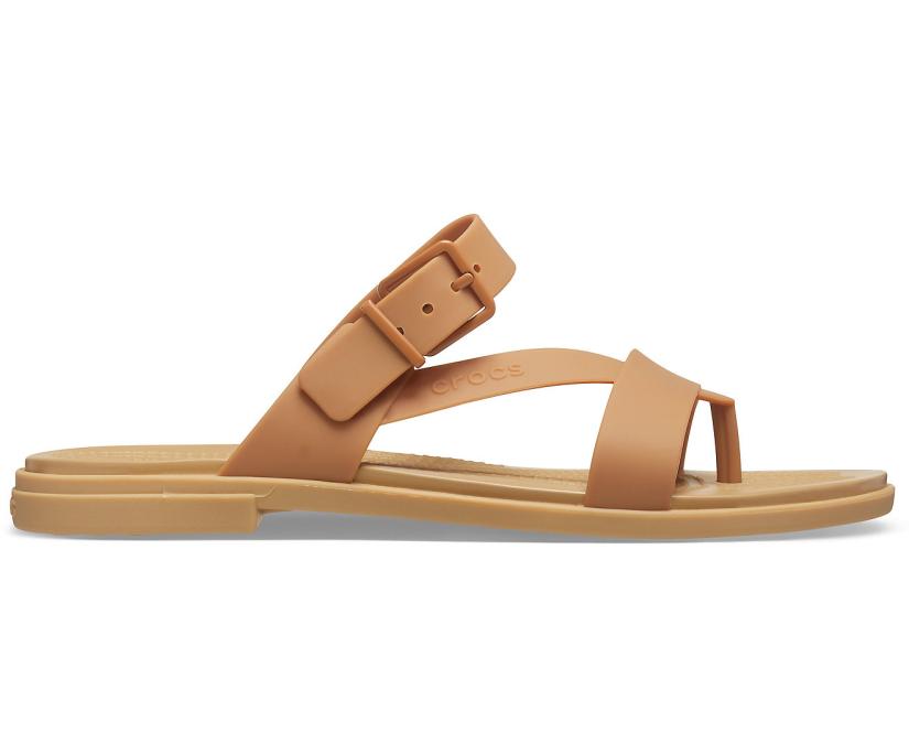 Women Crocs Tulum Toe Post Sandal Dark Gold | Crocs Sandals
