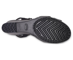 Women Leigh II Cross-Strap Ankle Wedge Black / Black | Crocs Wedges